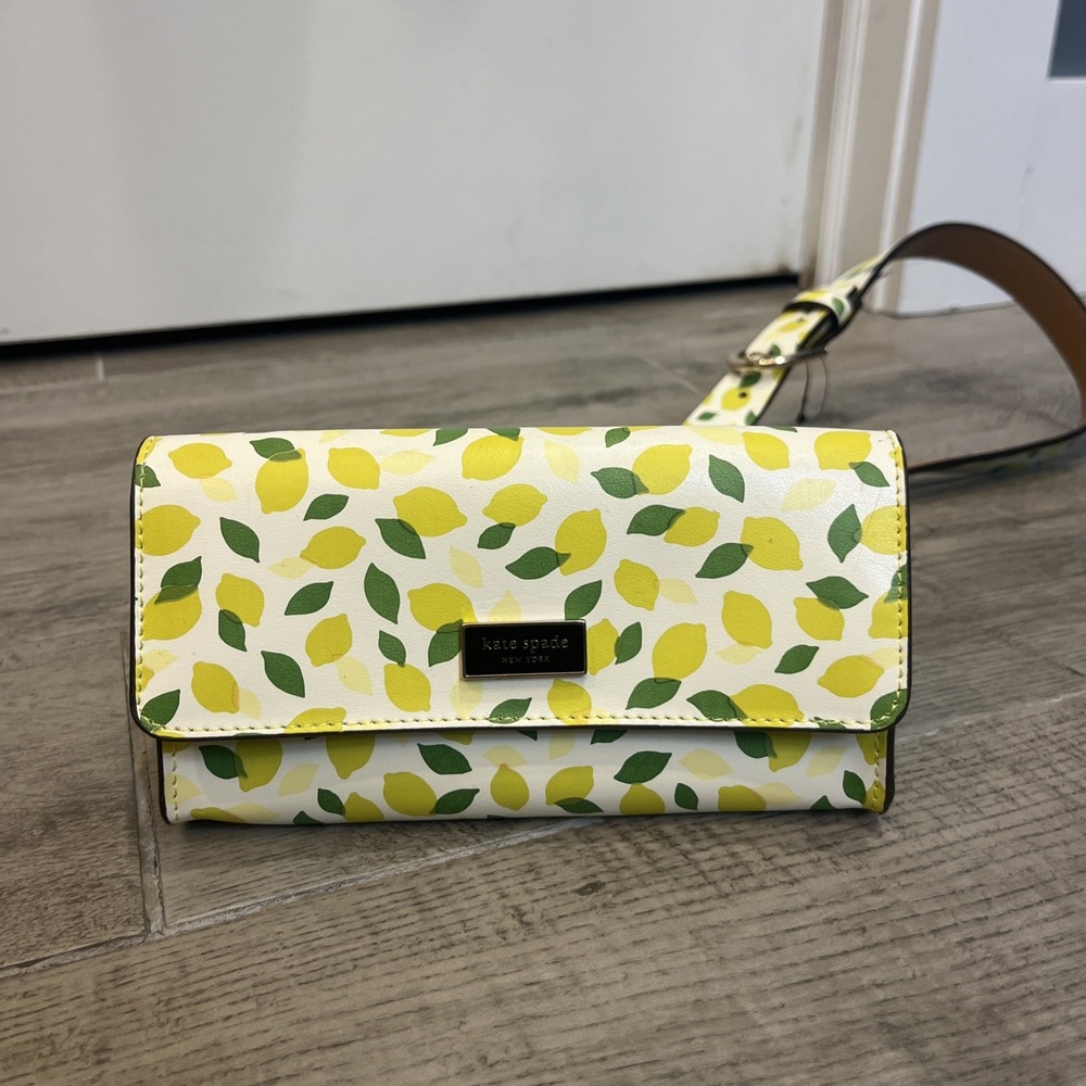 Kate Spade Leather Belt Bag Lemon Print Fanny Pack NWT L/XL